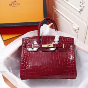 Red Birkin bag